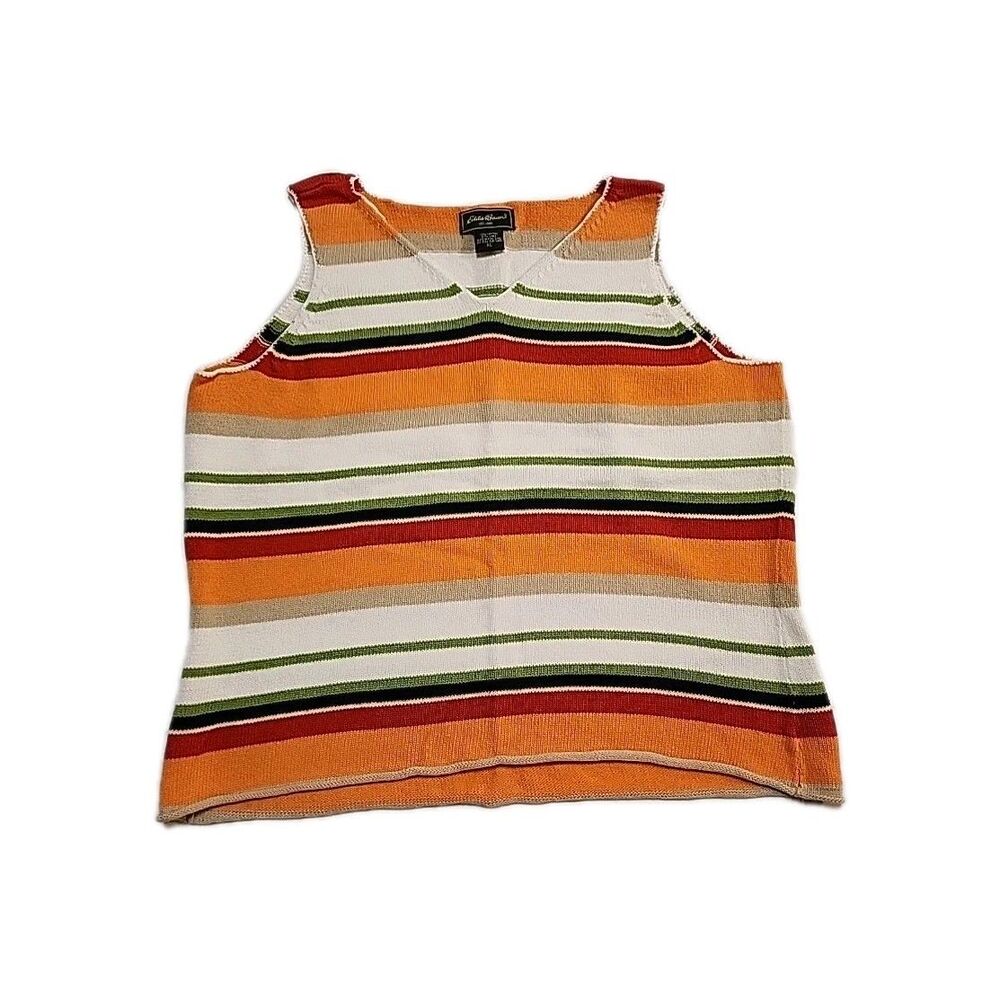 Eddie Bauer Women’s Striped Sweater Tank Top Petite XL
